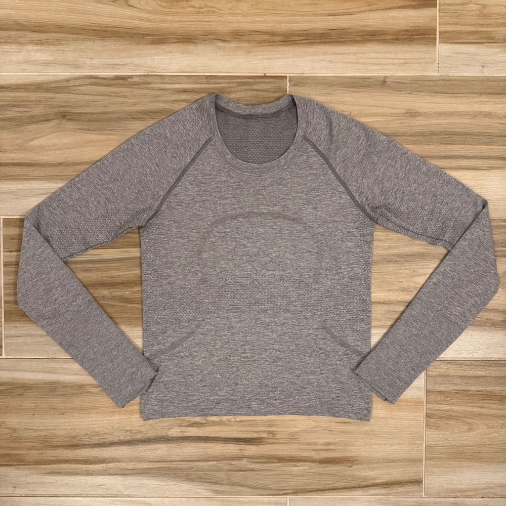 Lululemon Swiftly Tech Long Sleeve 2.0 Heathered Grey Running Shirt Size 6